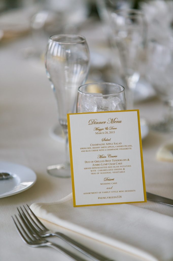a minimalist style of the Wedding Reception Menu