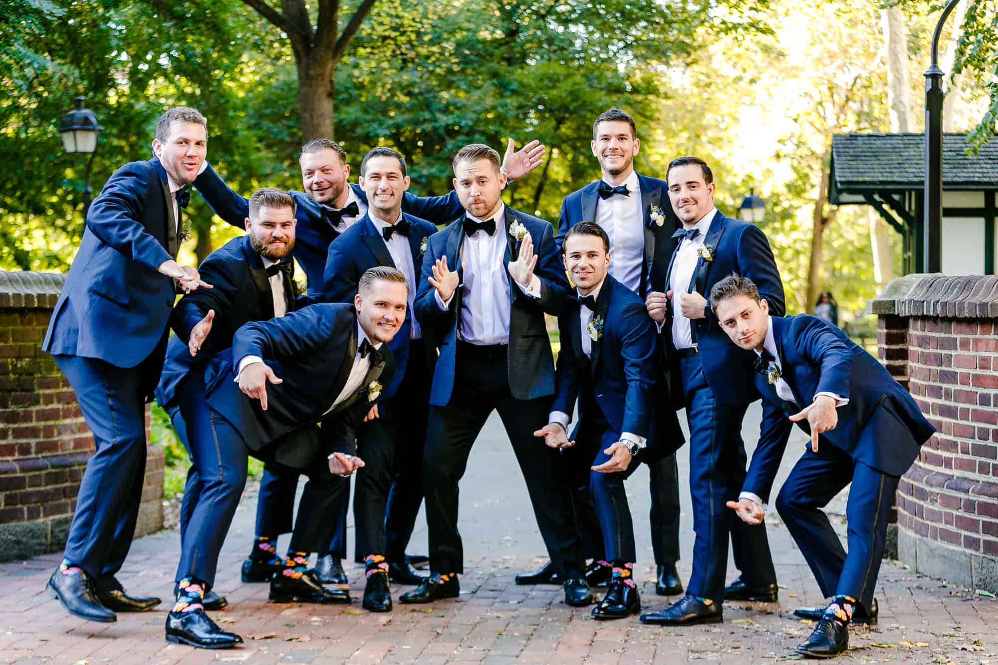 groom with groomsmen silly shot