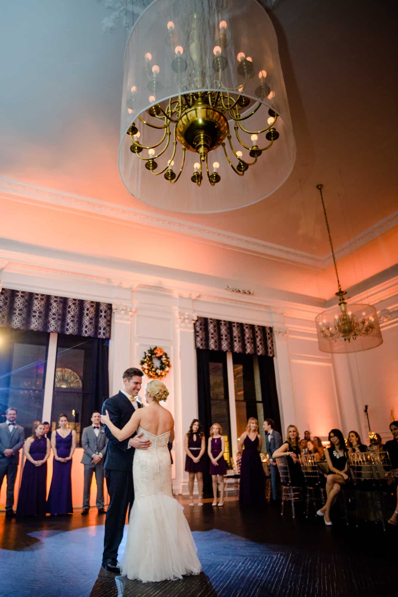 Bride and groom first dance at the Downtown Club Philadelphia