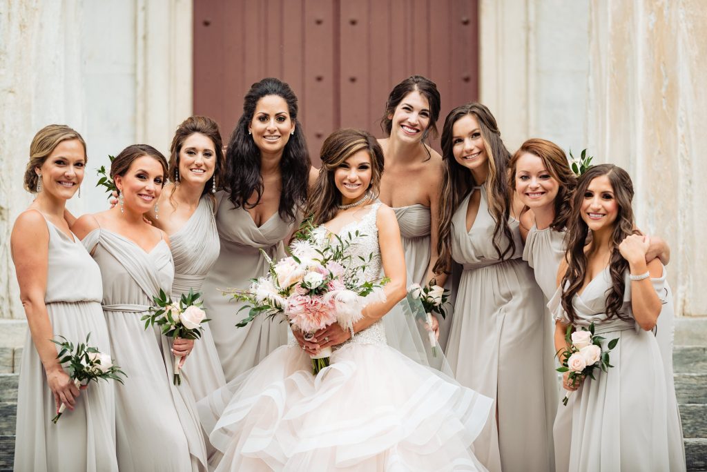 bride and bridesmaid formal shot