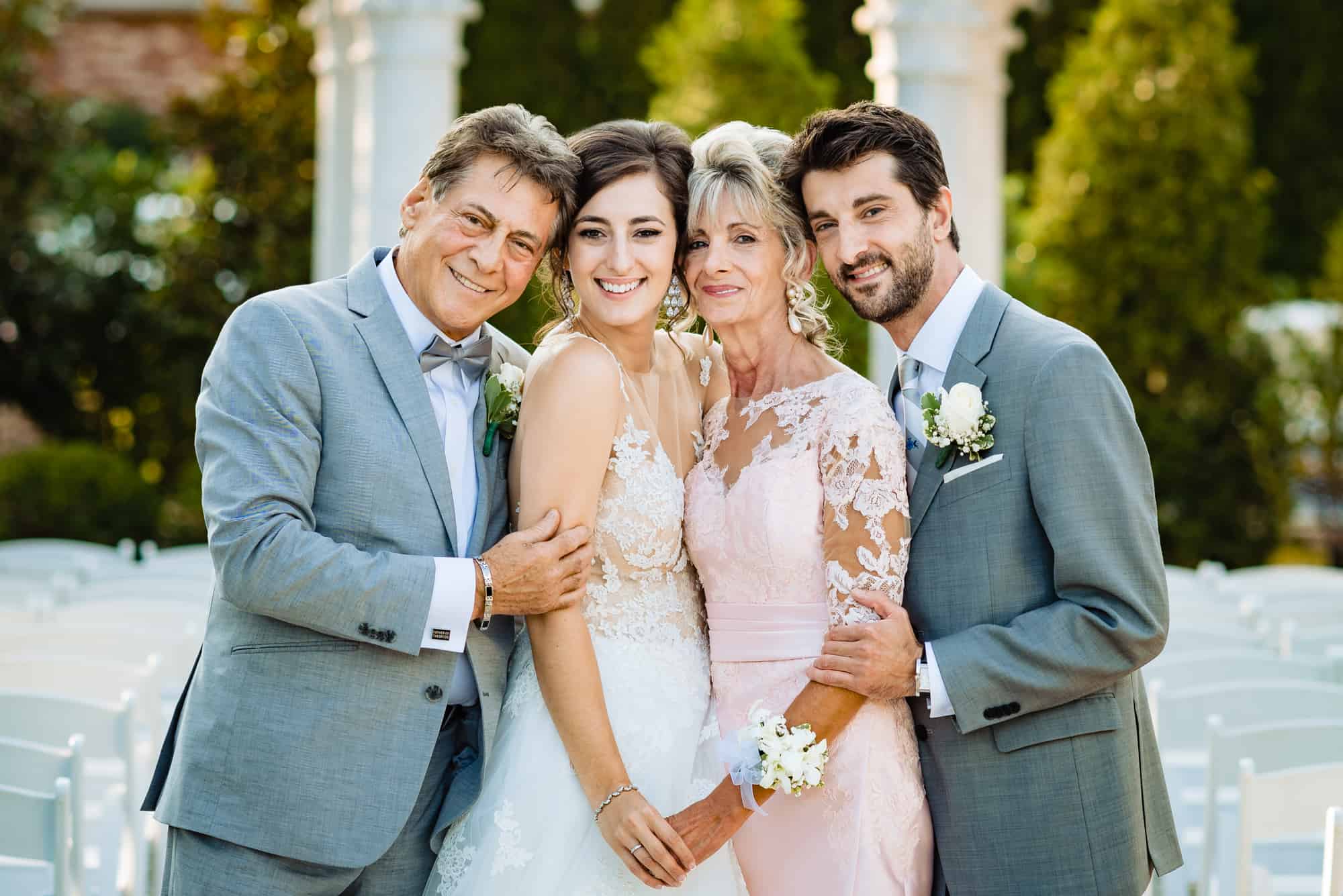 bride with her family shot