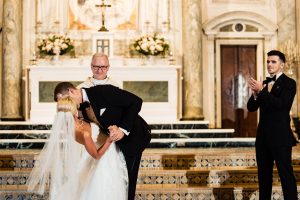 St. Patricks Church|groom kissing bride