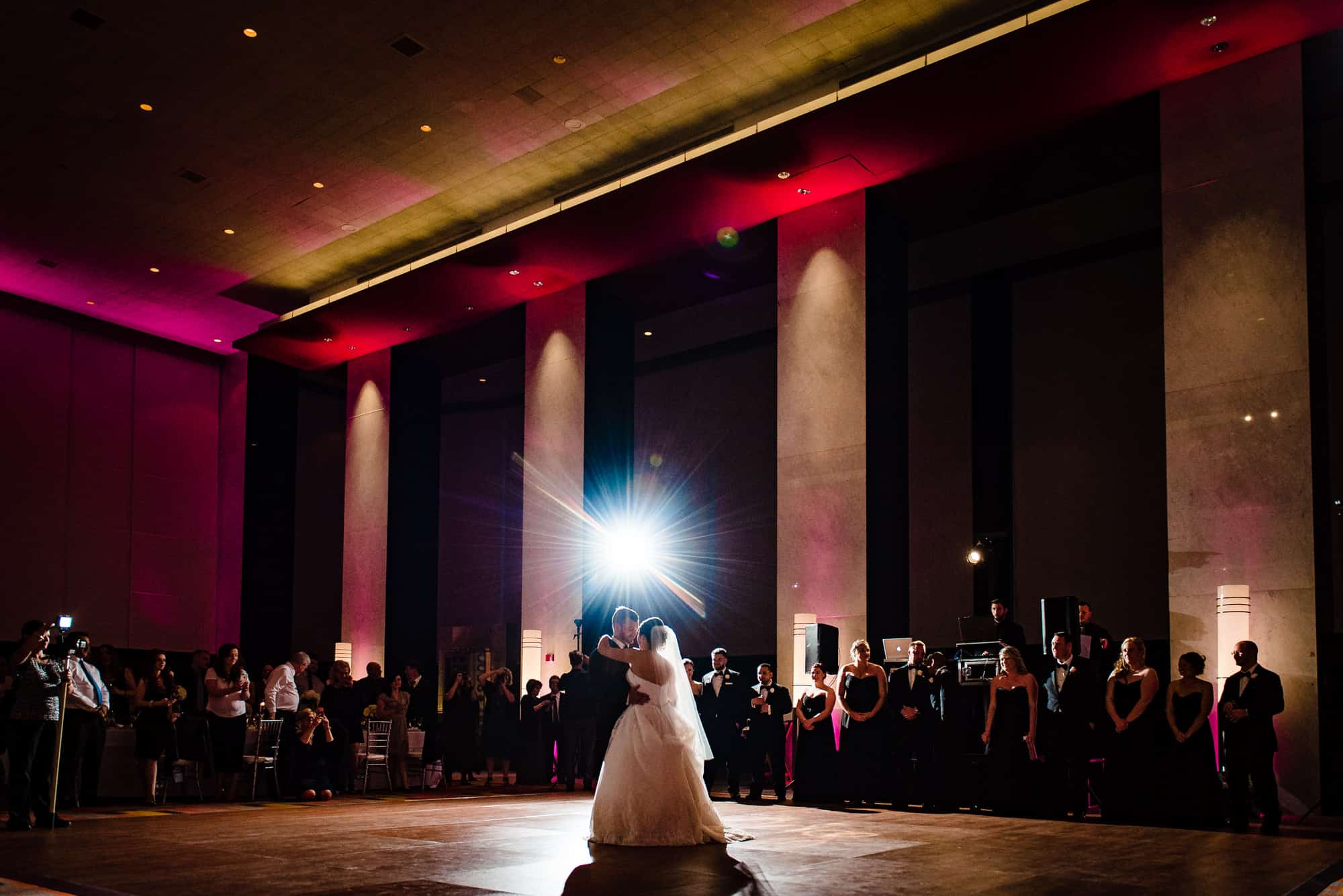 bride and groom first dance at the Loews Hotel in Philadelphia