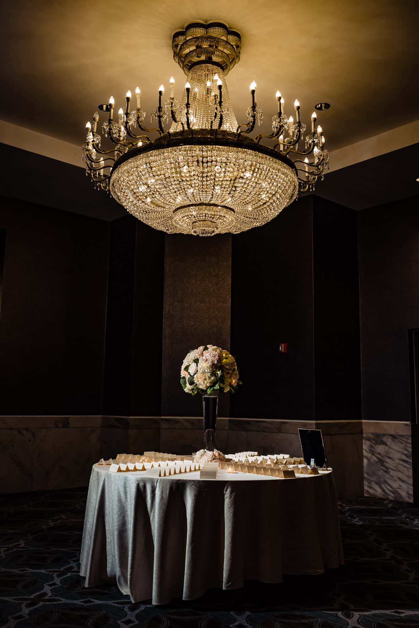 Detail shot of place card table at the Ritz Carlton Philadelphia