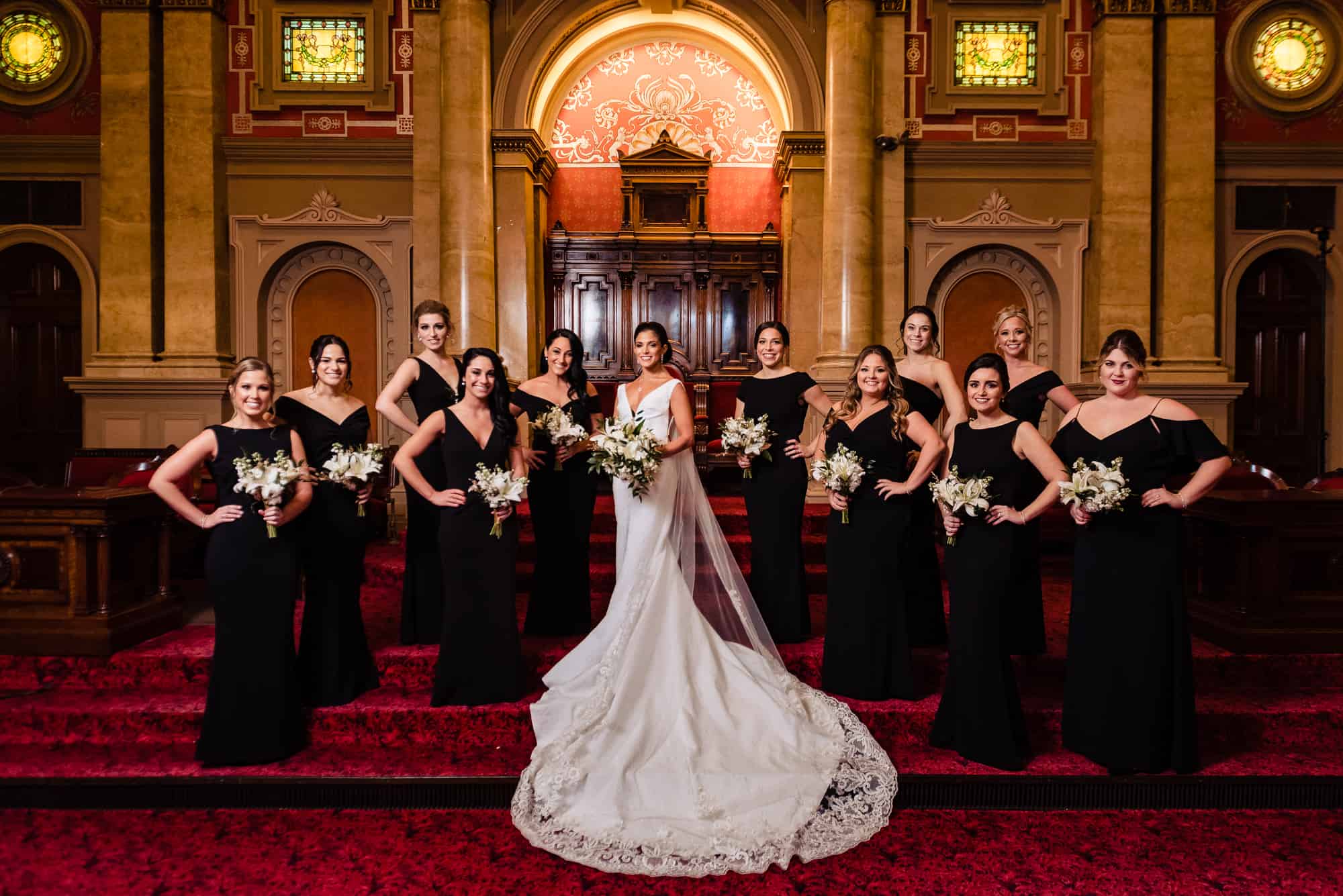 Bride and bridemaids portrait