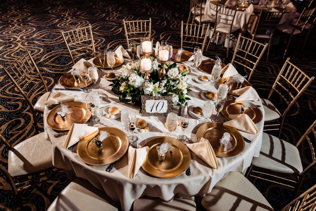 Wedding reception table decoration