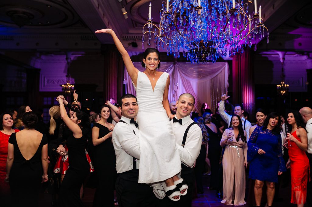 Bride enjoying the wedding reception.