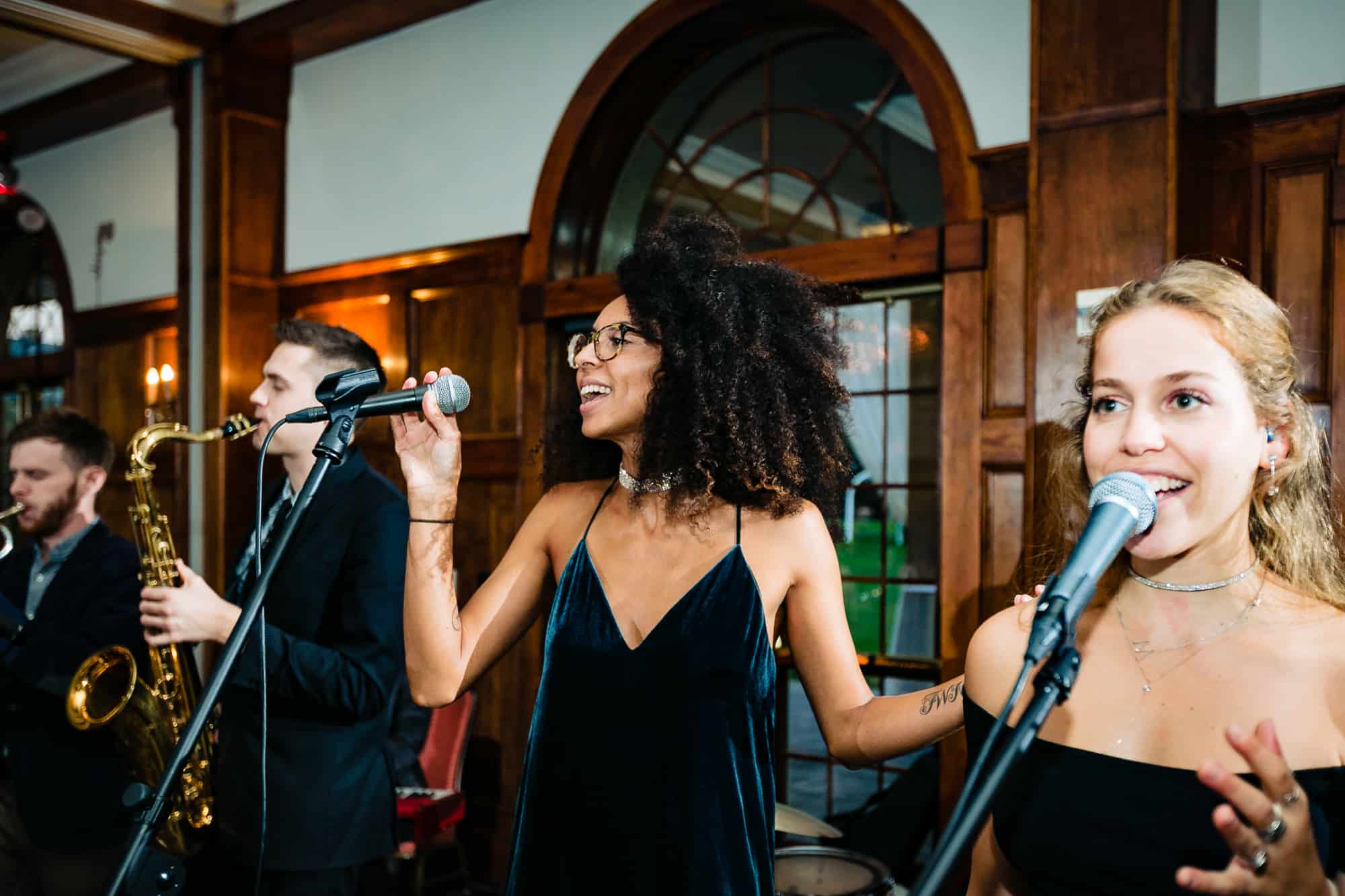 shot of the singers for the wedding reception music