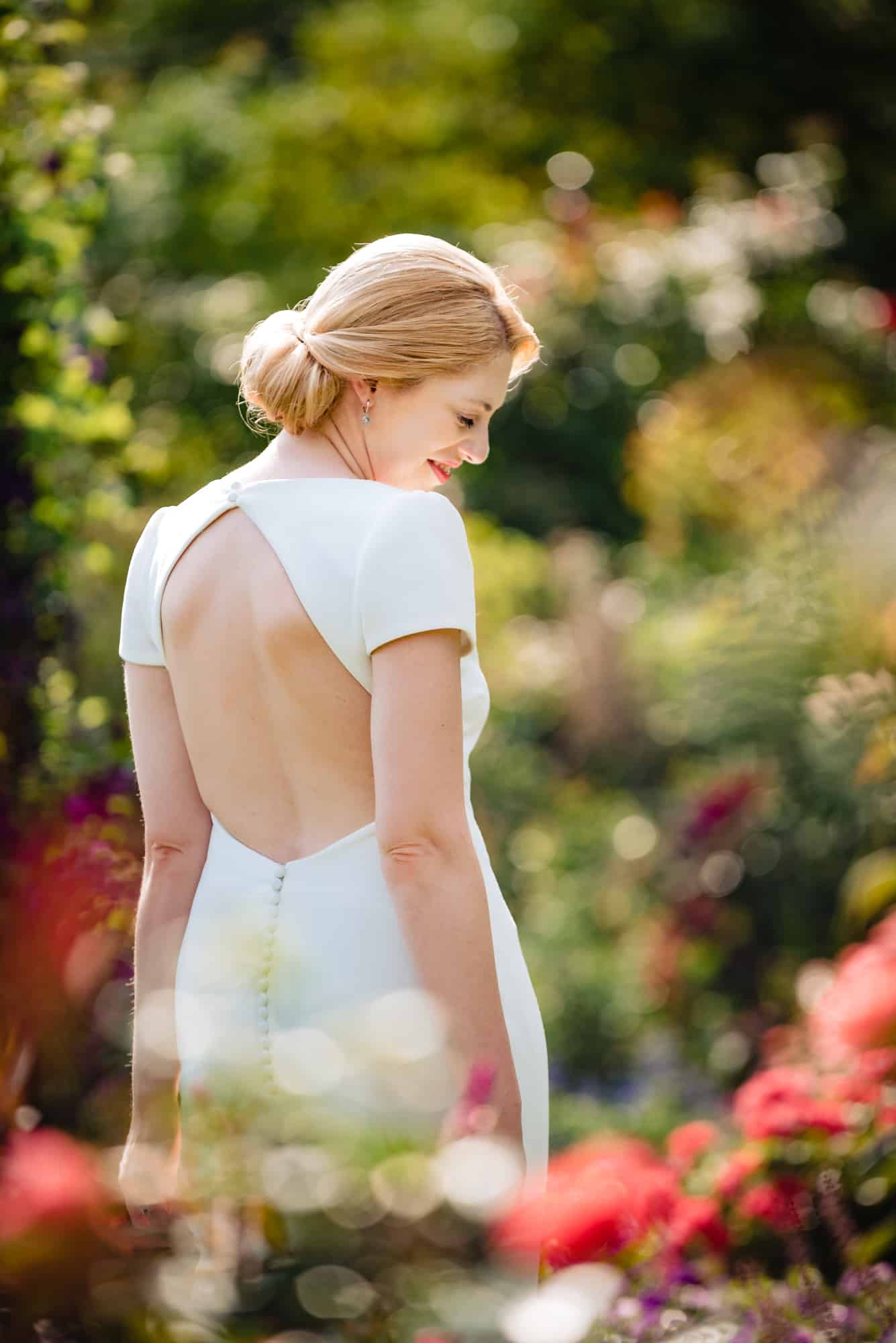 back shot of the bride