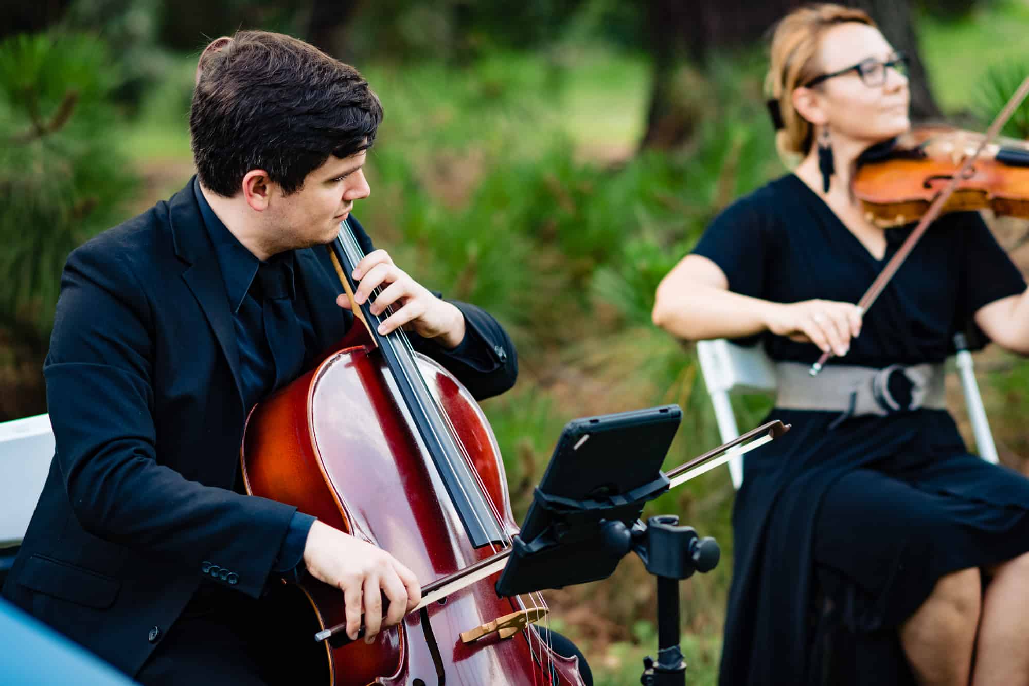 the musicians on their morris arboretum wedding