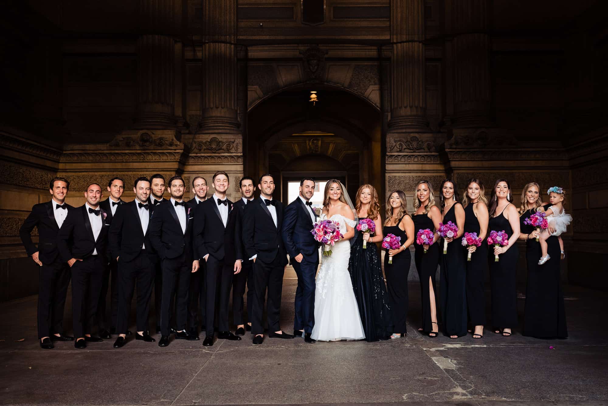 image of bridal party posing together during a Philadelphia Wedding