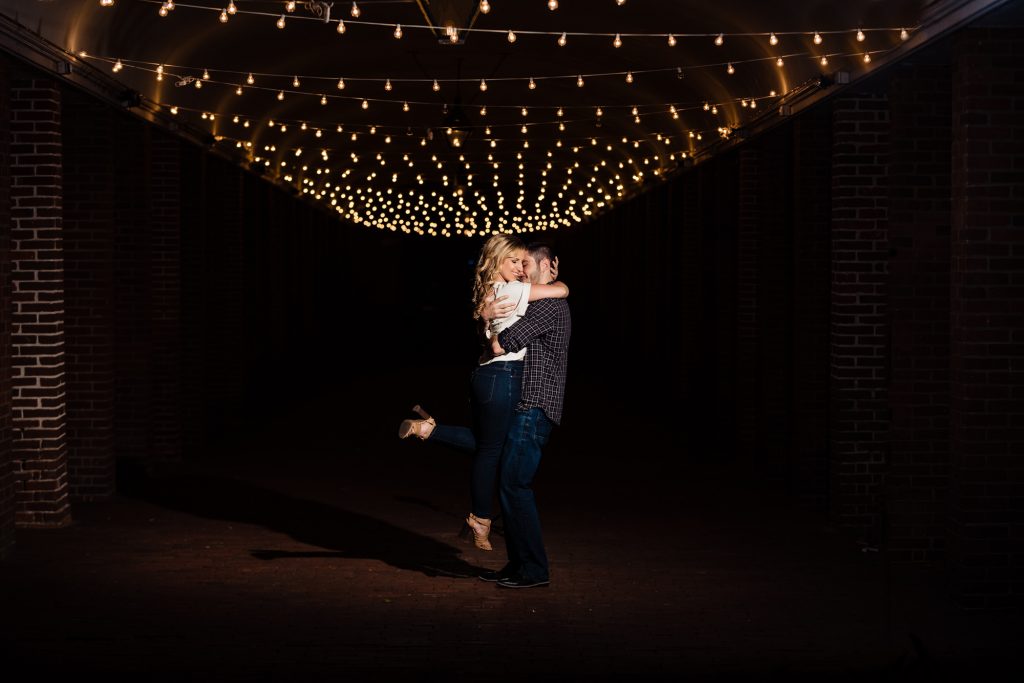 night shot of the man carrying the woman
