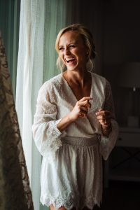 bride is at all smiles before her ICONA Avalon Micro Wedding