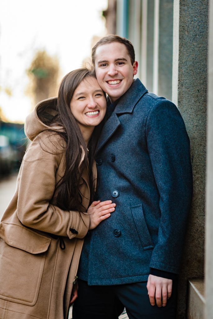 Soon-to-be bride and groom full body portrait shot