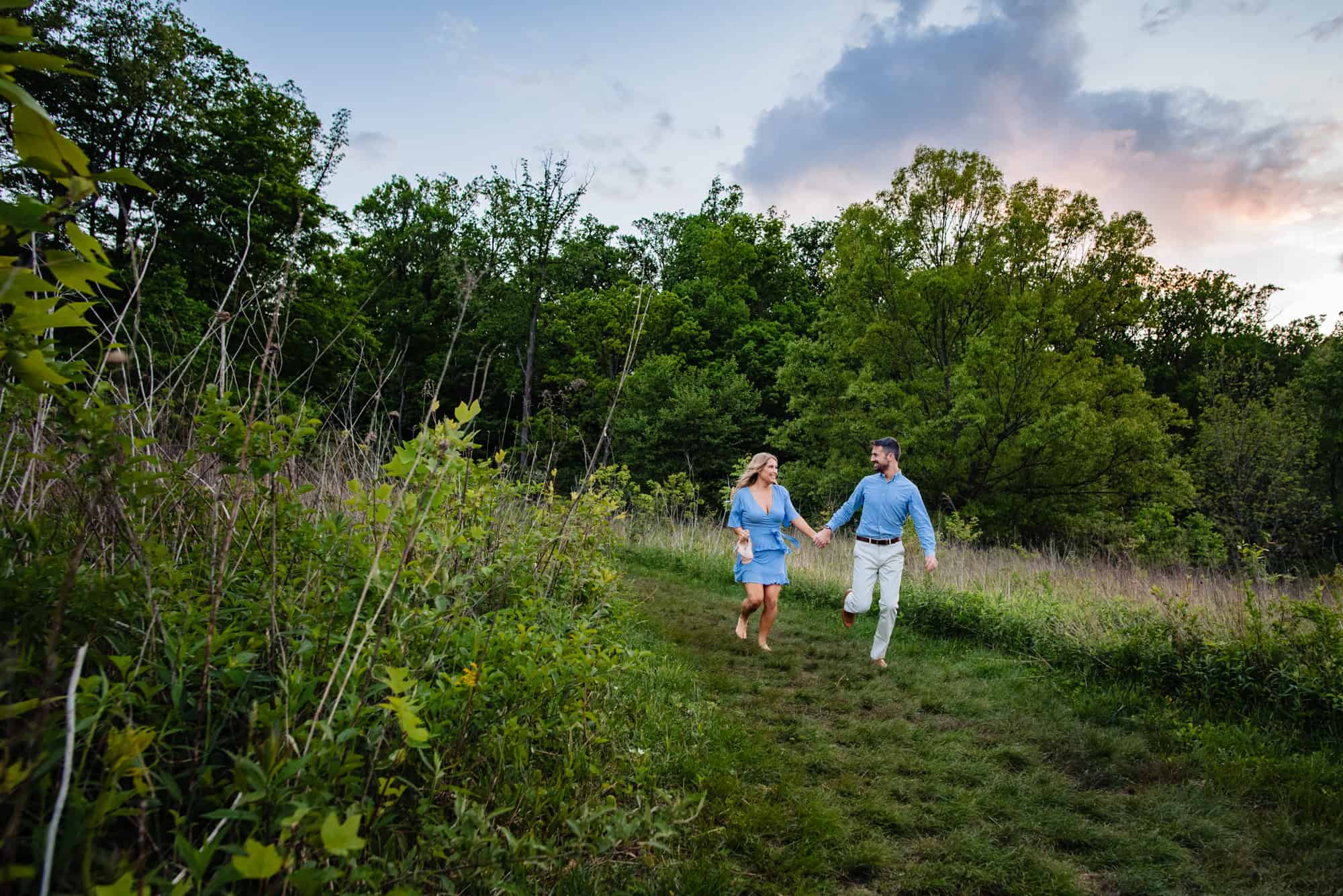 couple taking a pose during their Engagement Session at Longwood Gardens