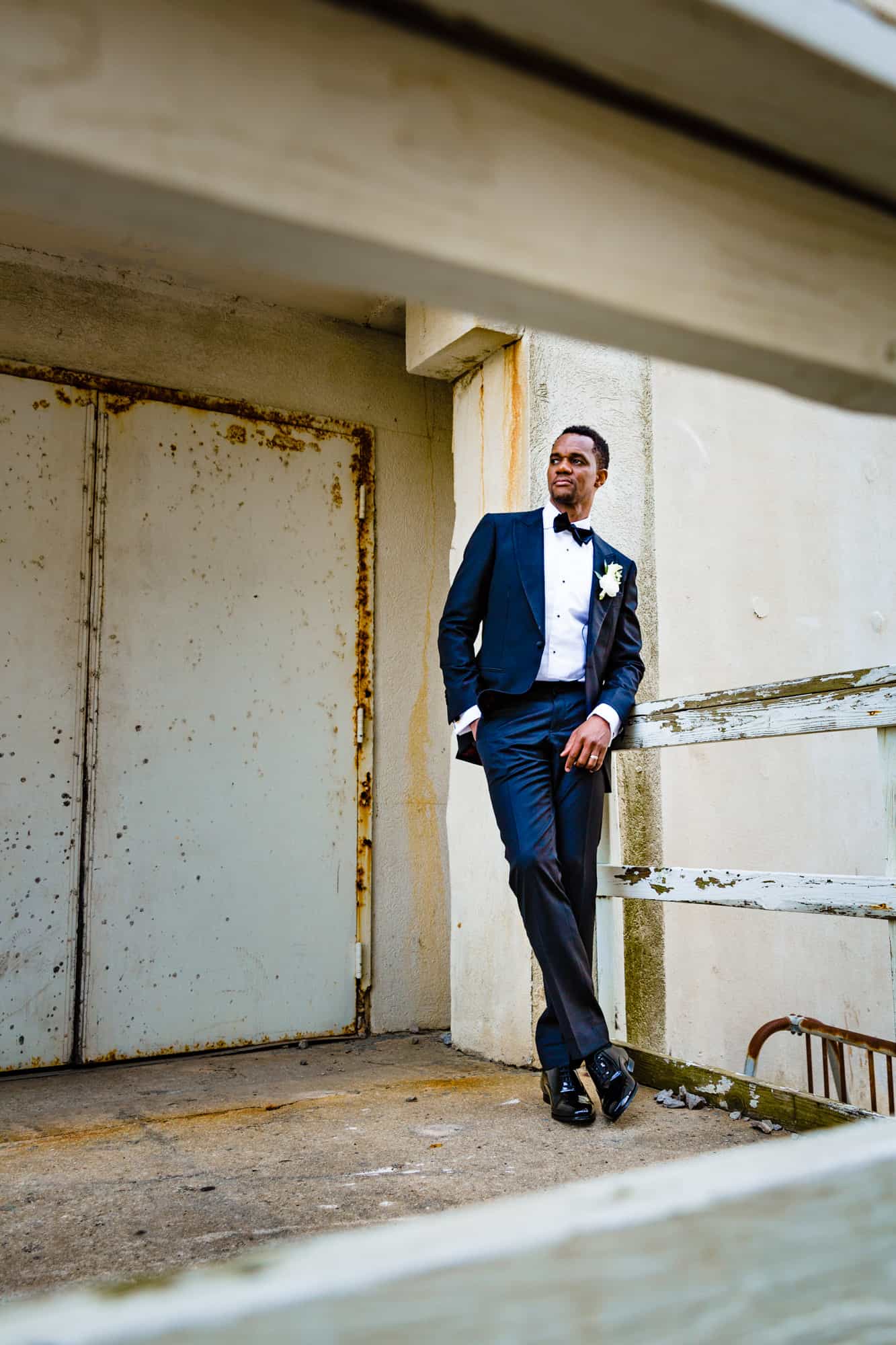 solo shot of the dashing groom