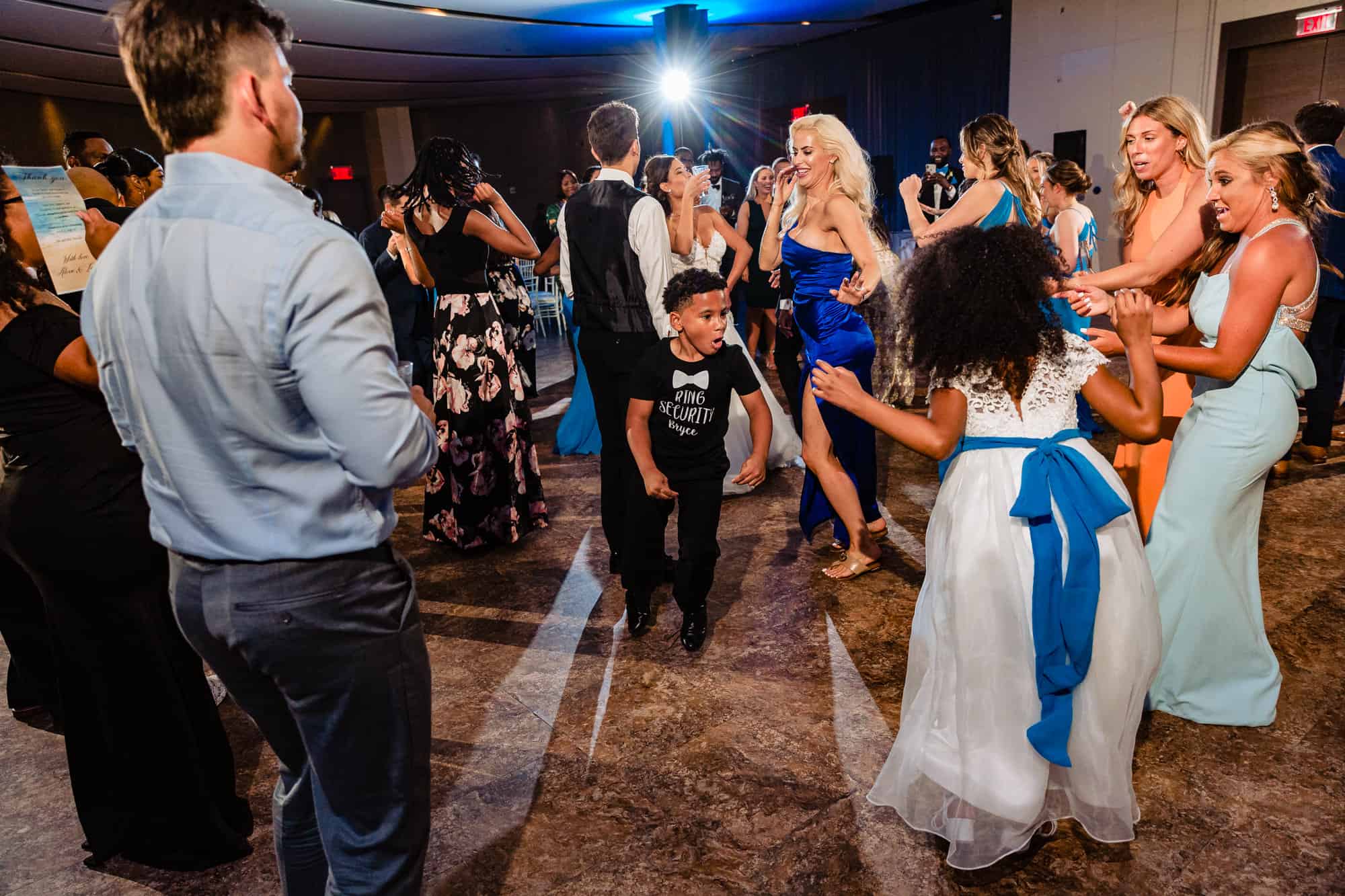 guests having a blast on the dance floor at One Atlantic reception