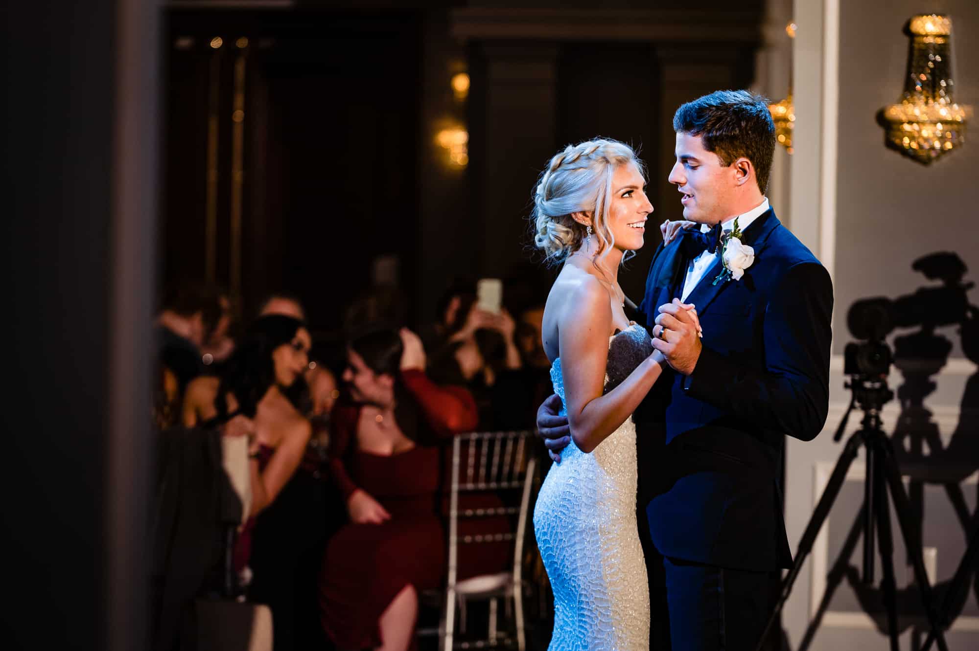 the newlywed's first dance at the arts ballroom