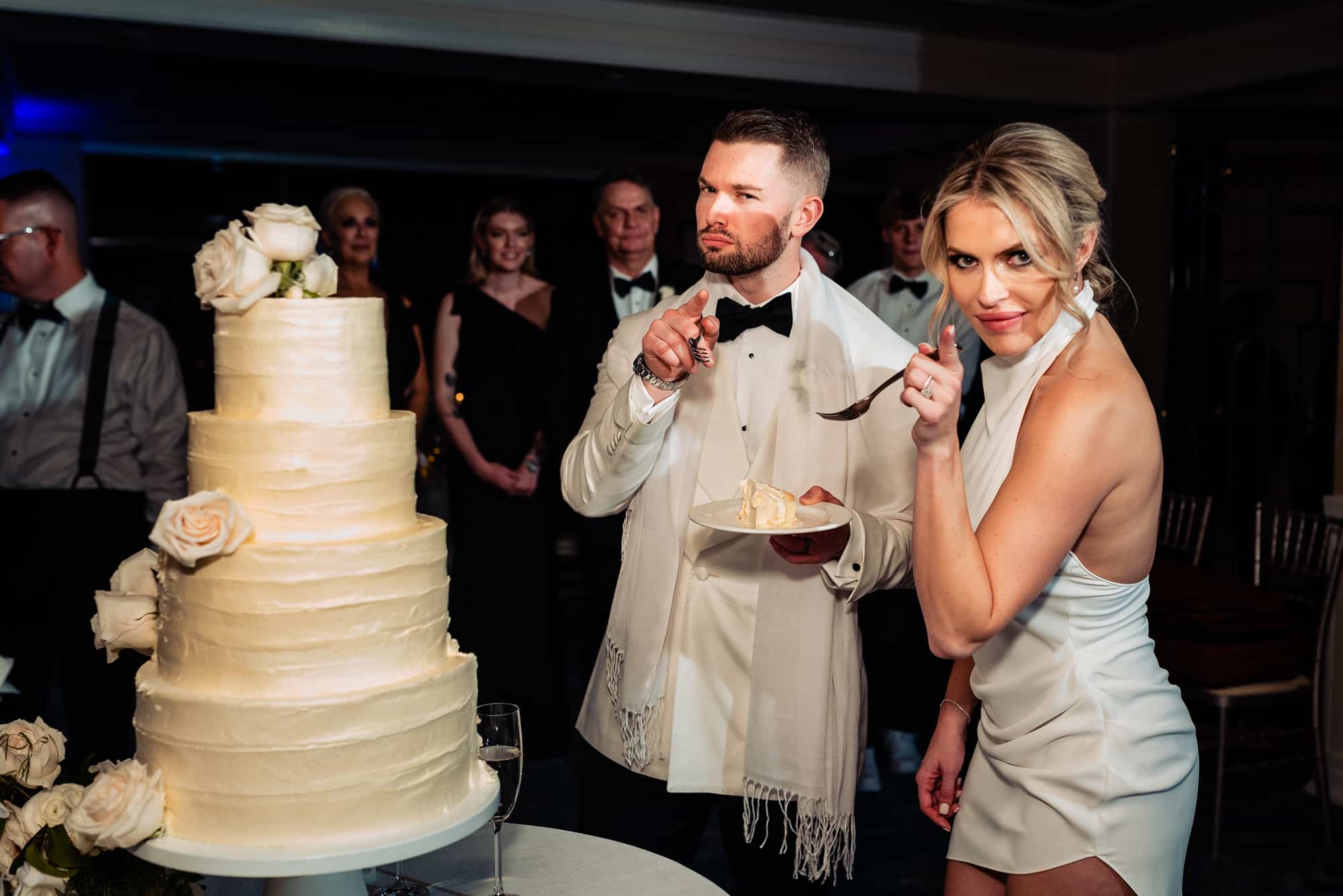 couple having fun at the camera