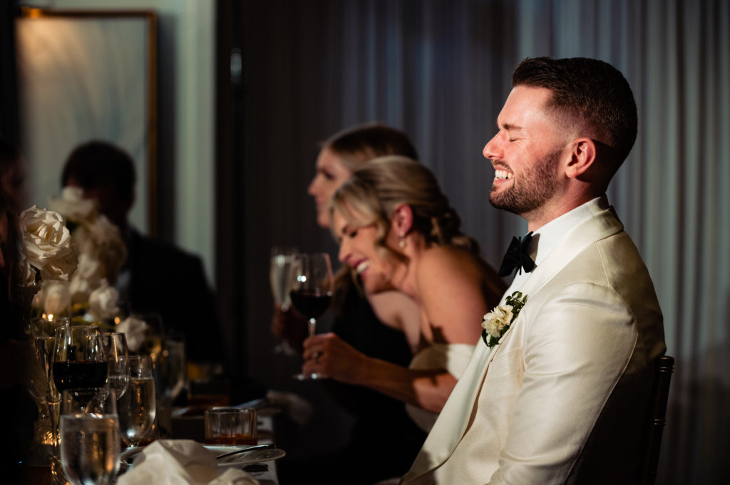 newlyweds having a good laugh