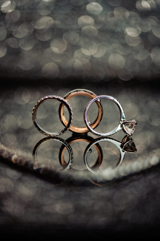 detail image of rings at a W Hotel Philly Wedding