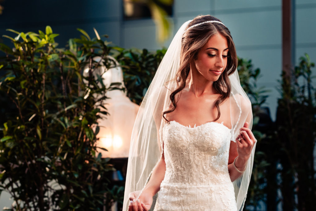 bride posing at a W Hotel Philly wedding