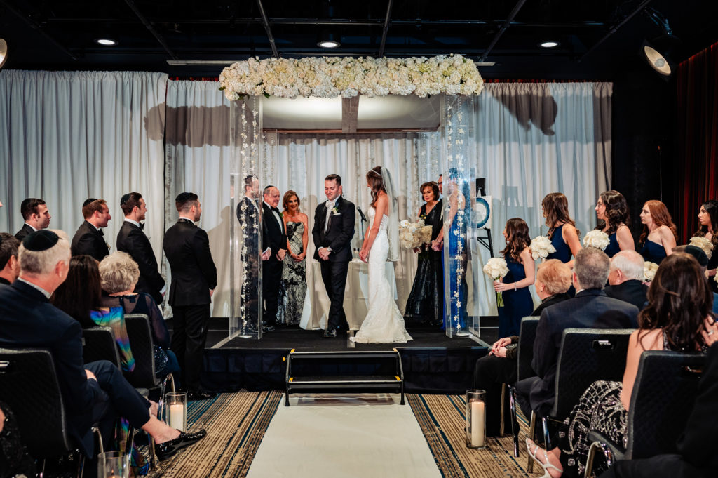 the wedding ceremony at the W Hotel Philly