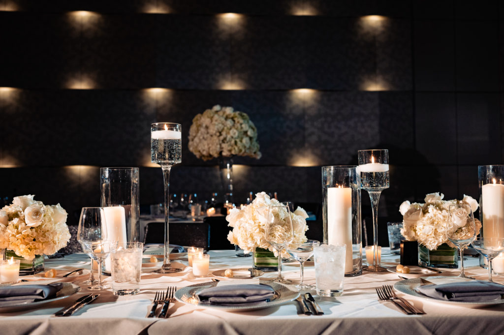reception table setting at the W Hotel Philly