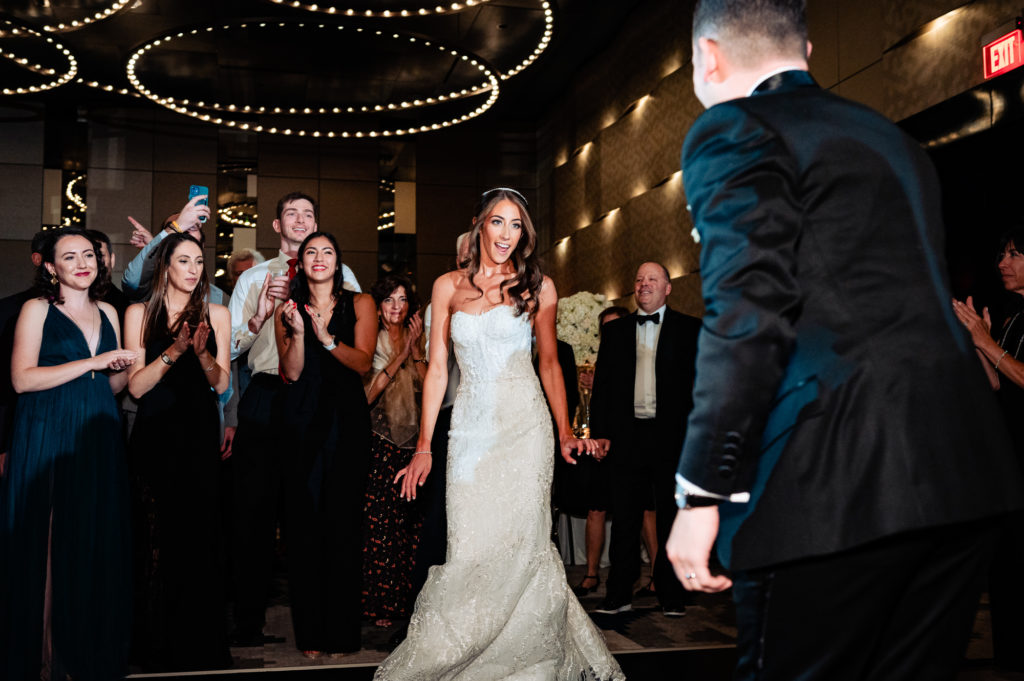 bride and groom dancing at their W Hotel Philly wedding
