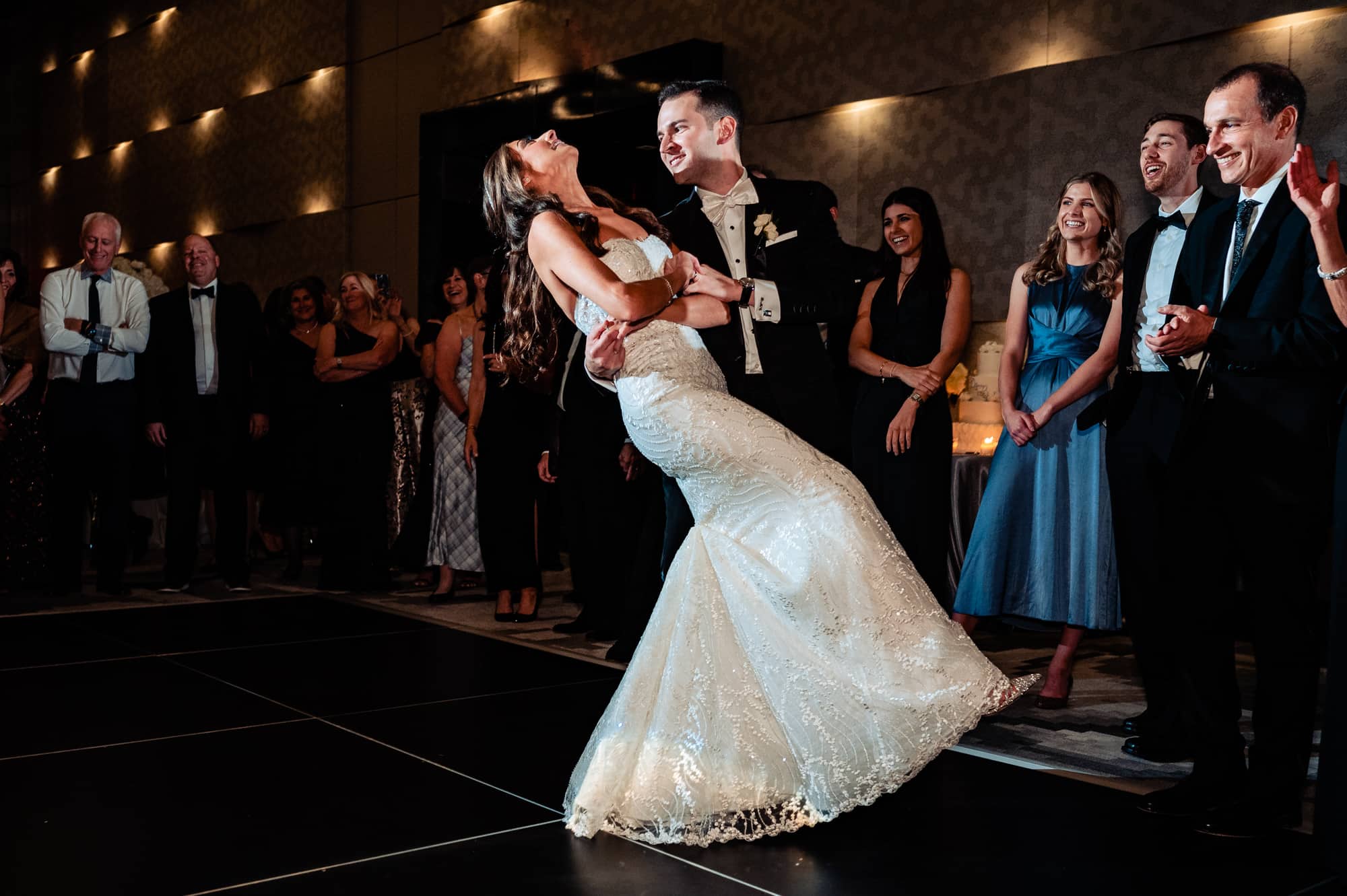 the newlywed's first dance at the W Hotel Philly