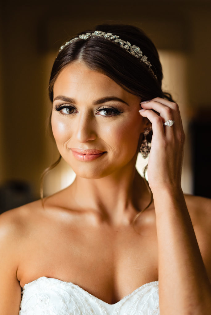 a smiling bride in her bridal shot