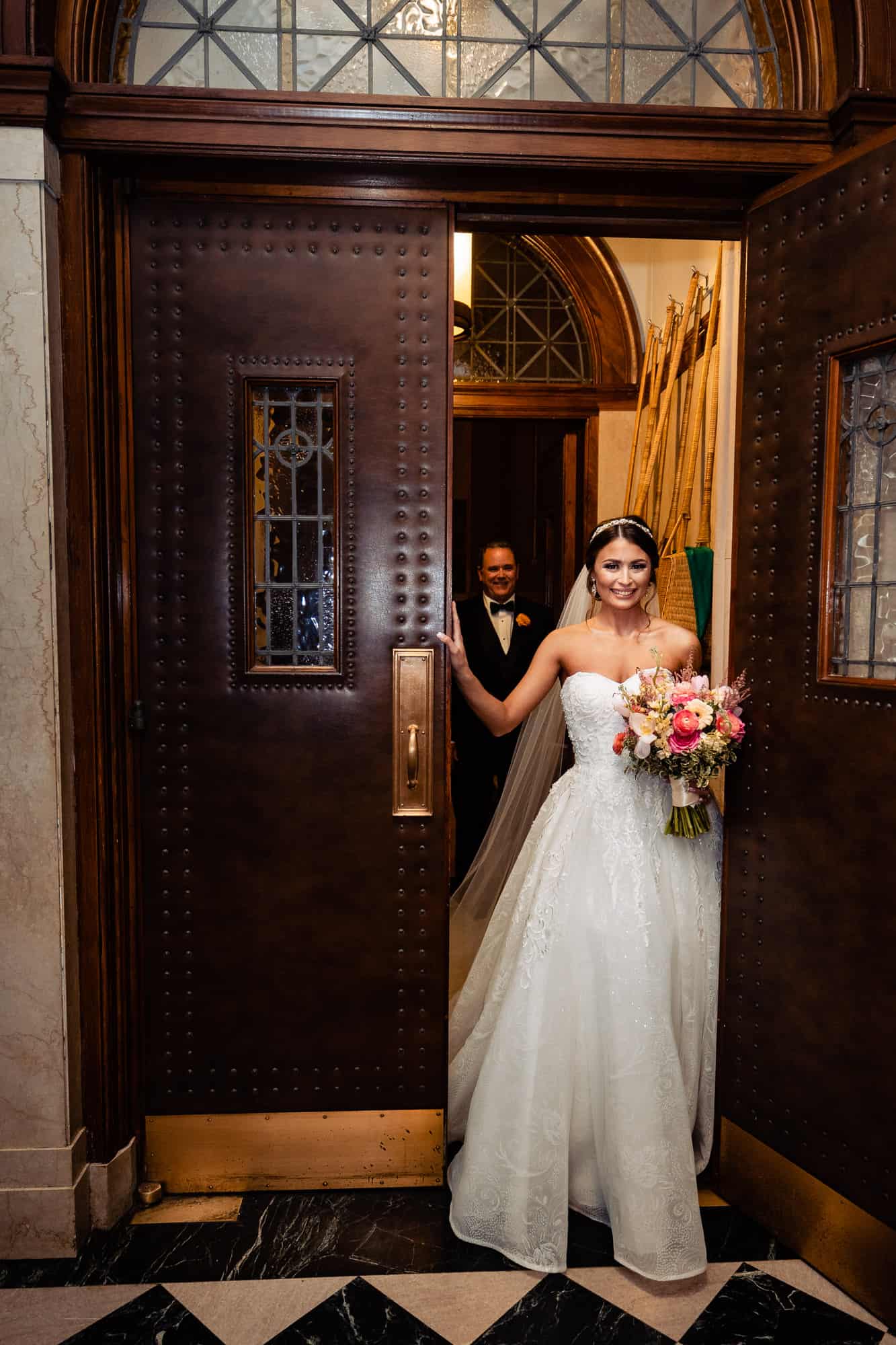 bride's entrance at the church