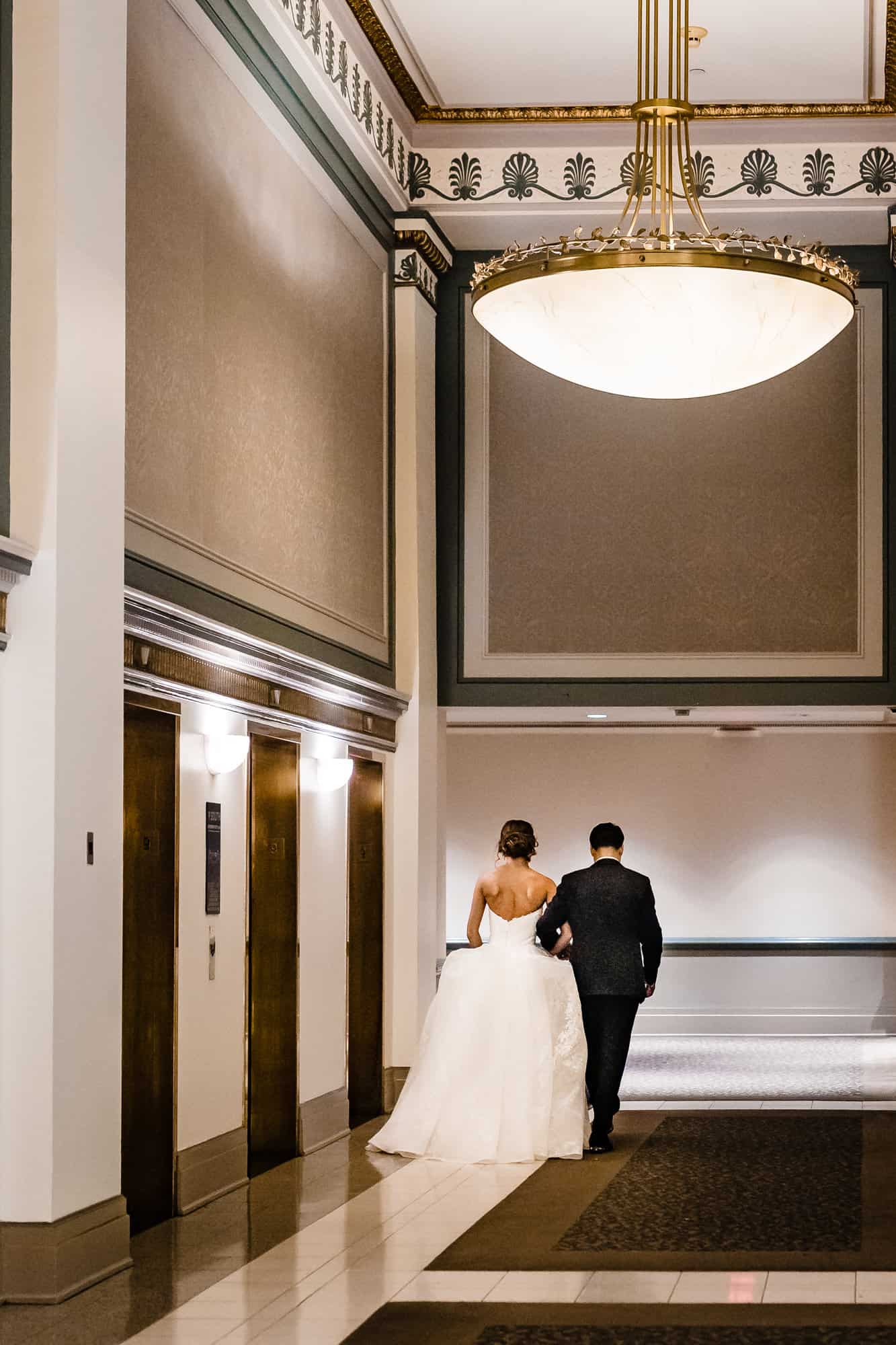 the newlyweds leaving the reception