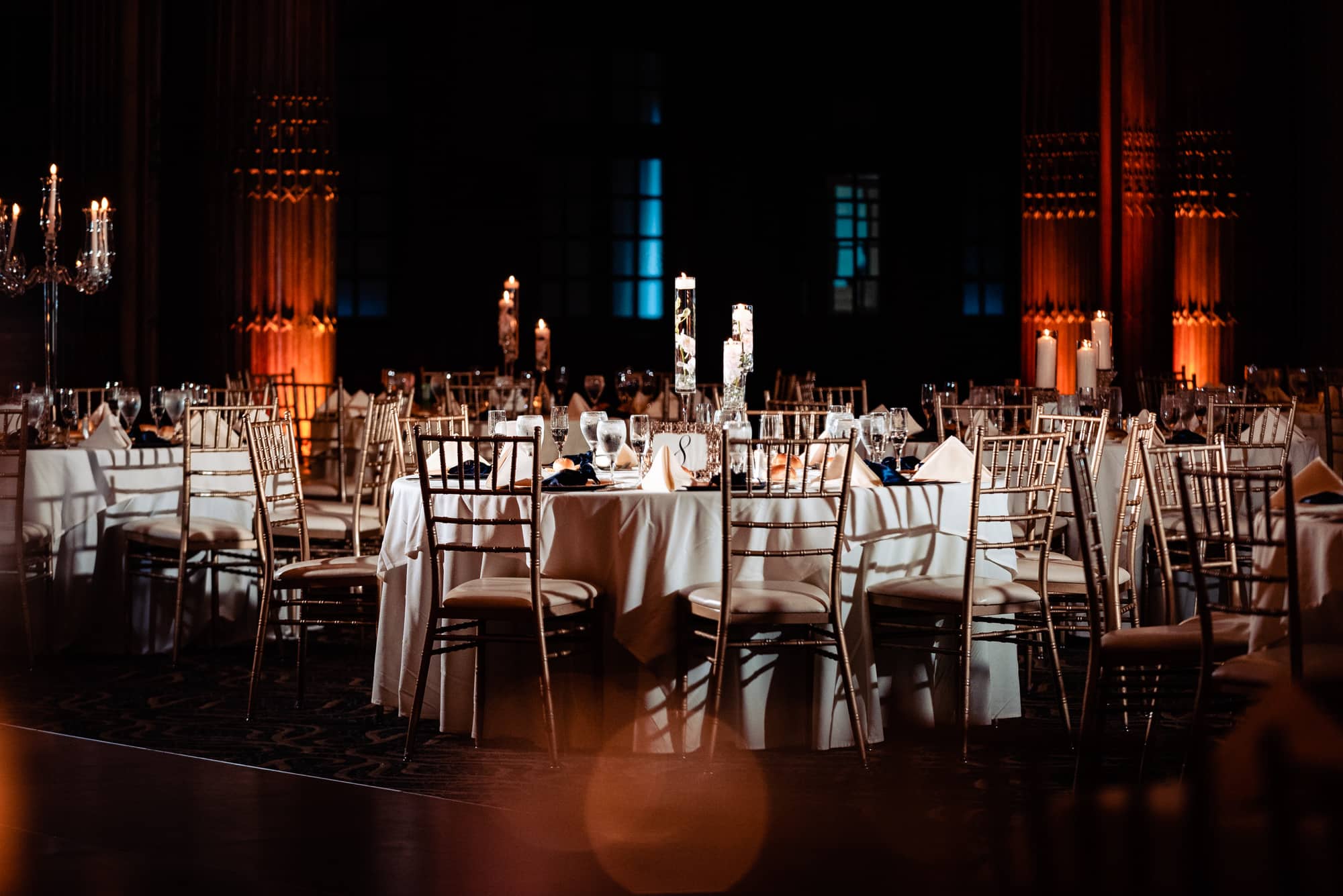 reception table setting at the crystal tea room