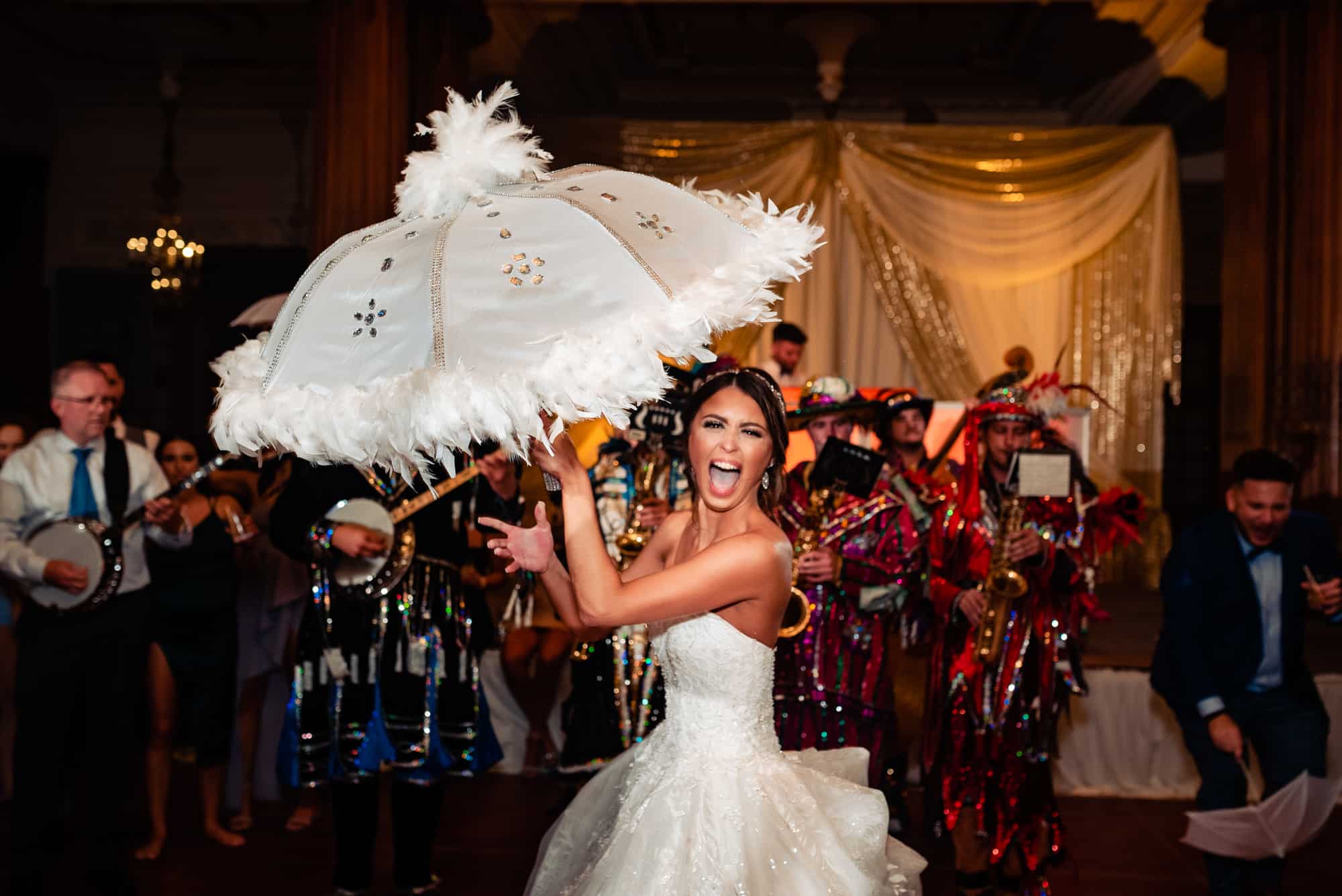 bride having a blast on the dance floor at the crystal tea room wedding venue