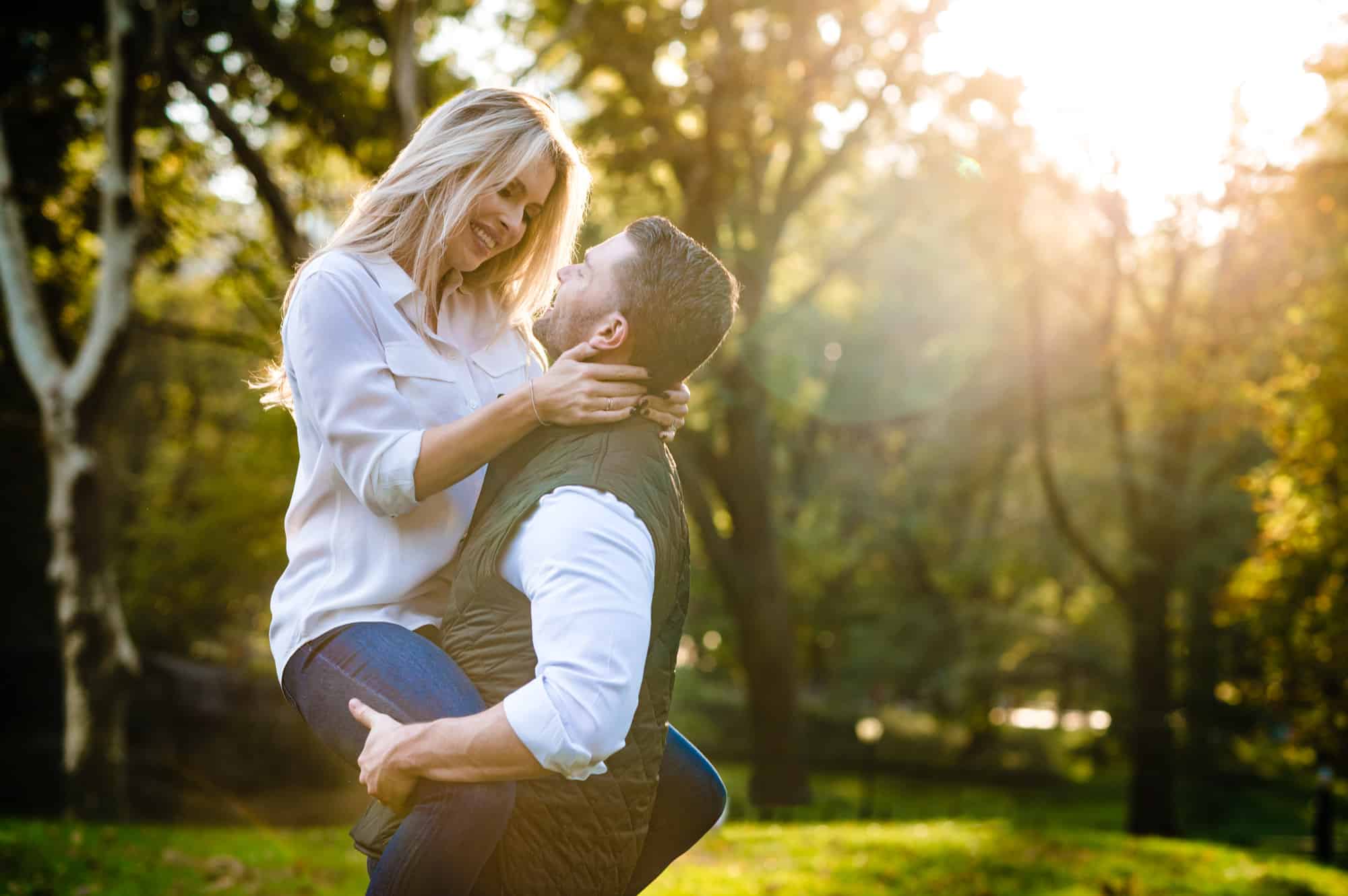 smiling couple during their Central Park E-Session