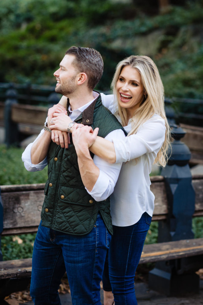 smiling couple during their Central Park E-Session