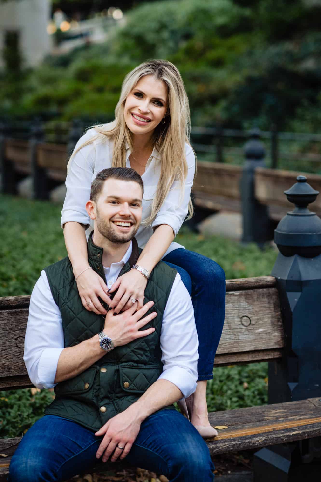 smiling couple during their Central Park E-Session