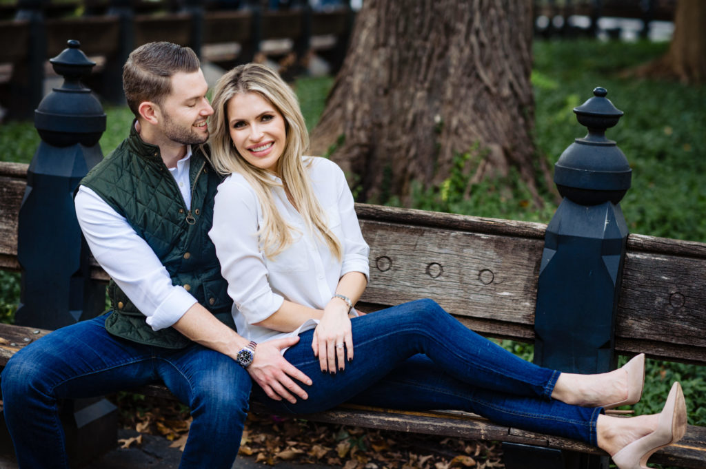 smiling couple during their Central Park E-Session
