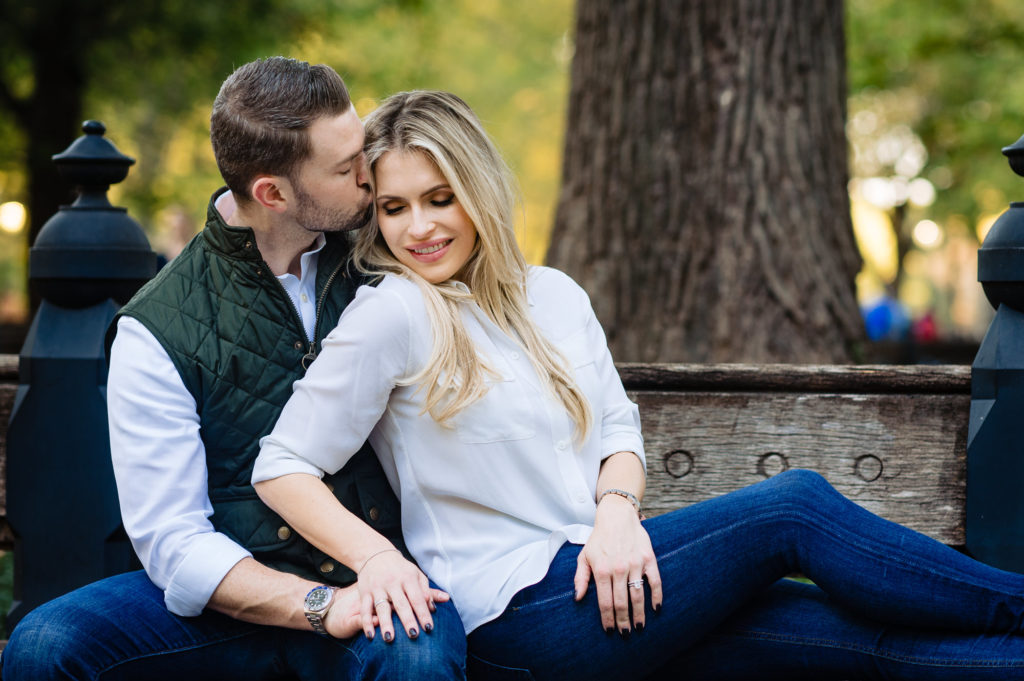 smiling couple during their Central Park E-Session