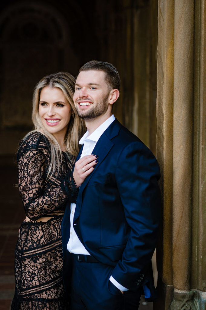 shot of a smiling couple's Central Park E-Session