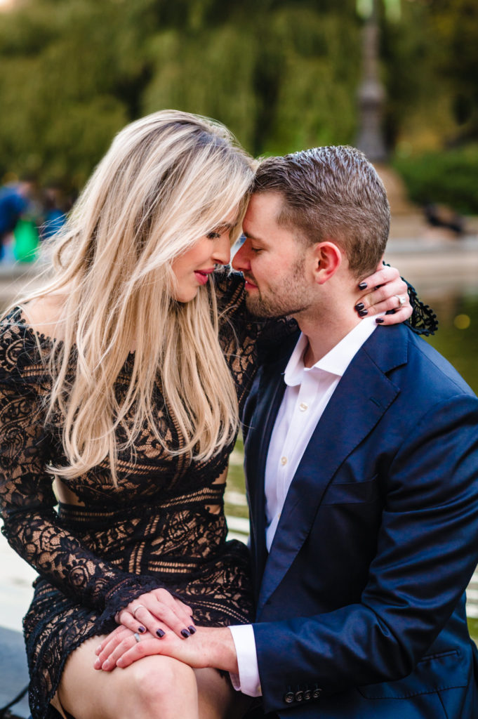 intimate shot of a couple's Central Park E-Session
