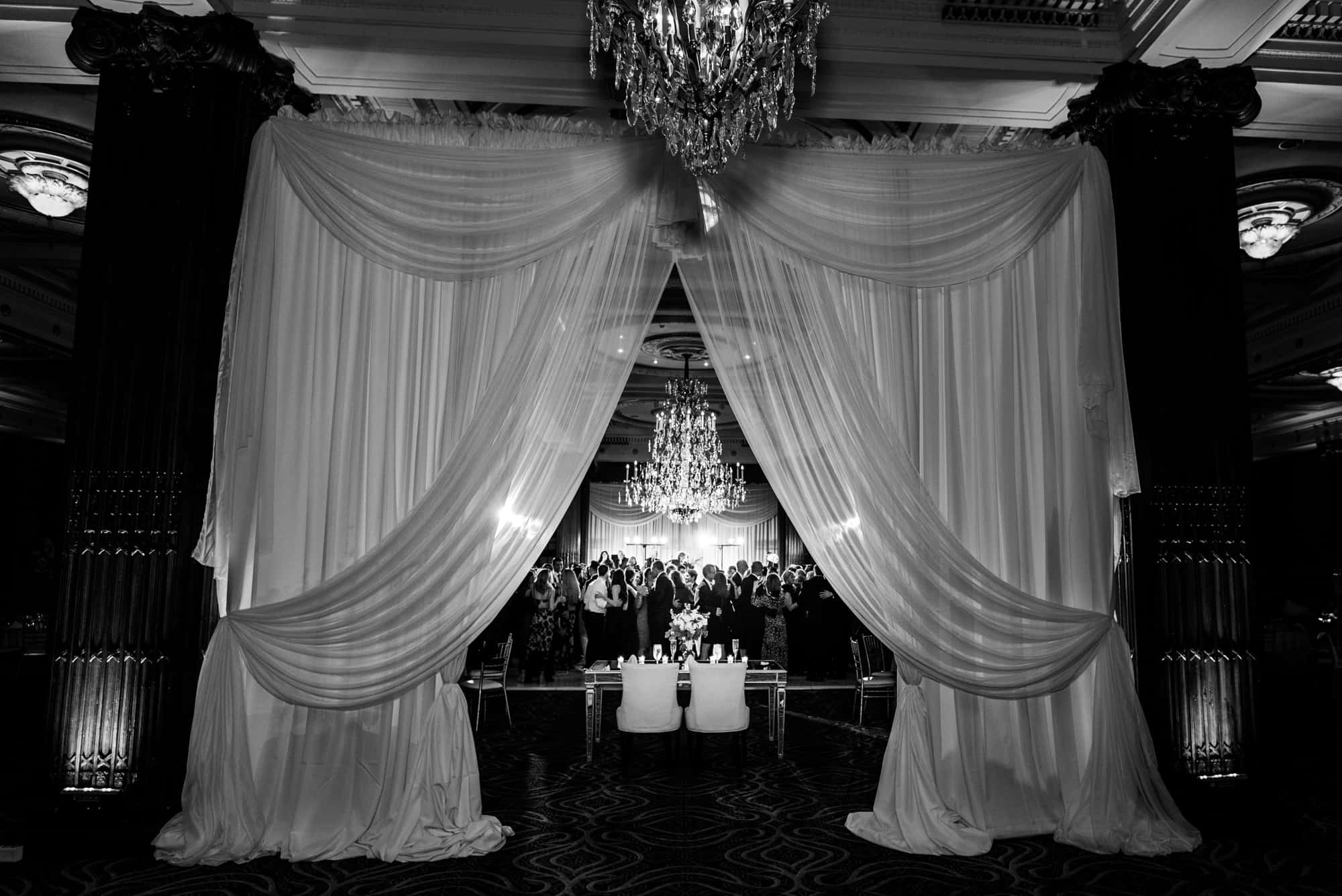 black and white shot of the Crystal Tea Room venue