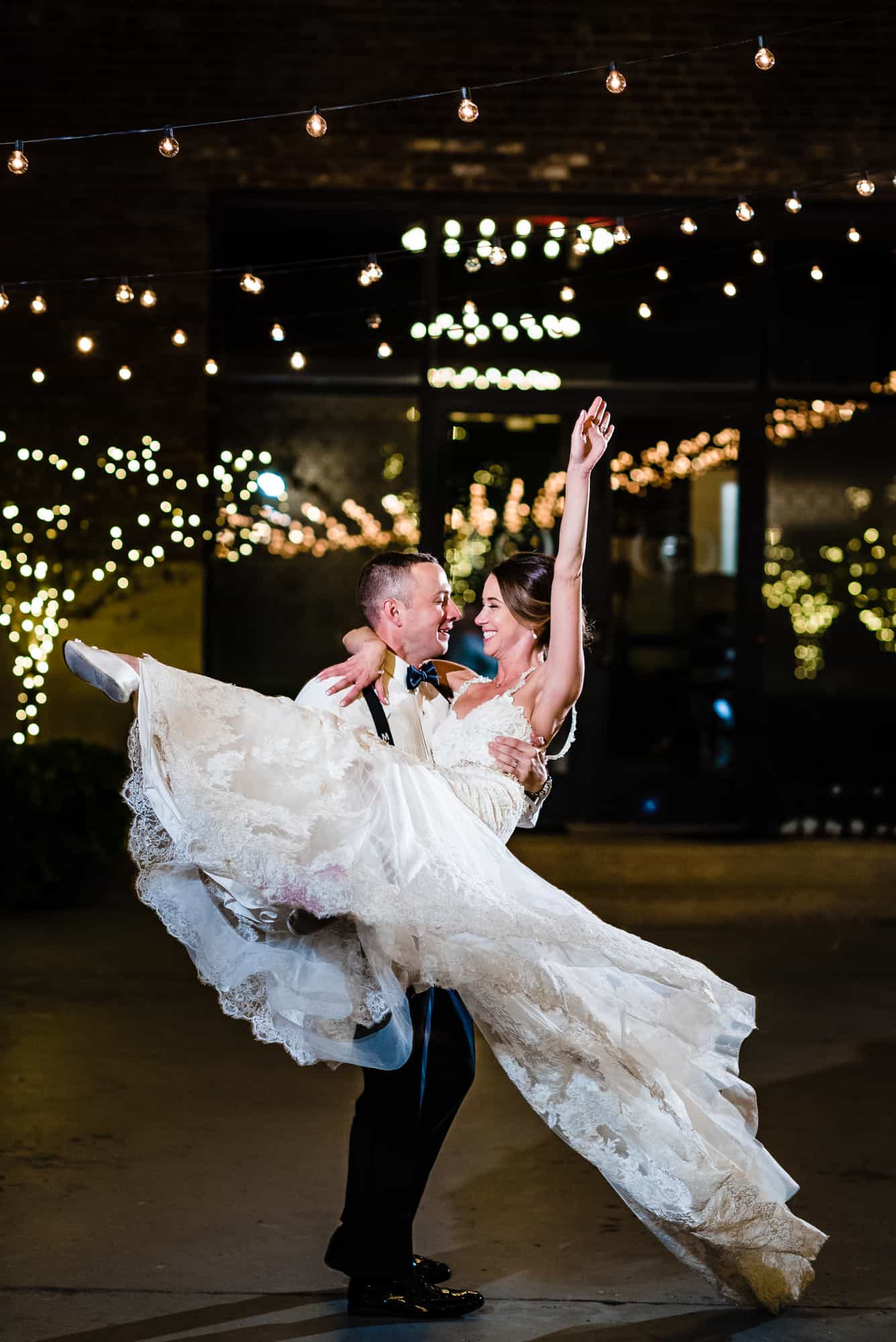 end of night shot with the newlywed couple