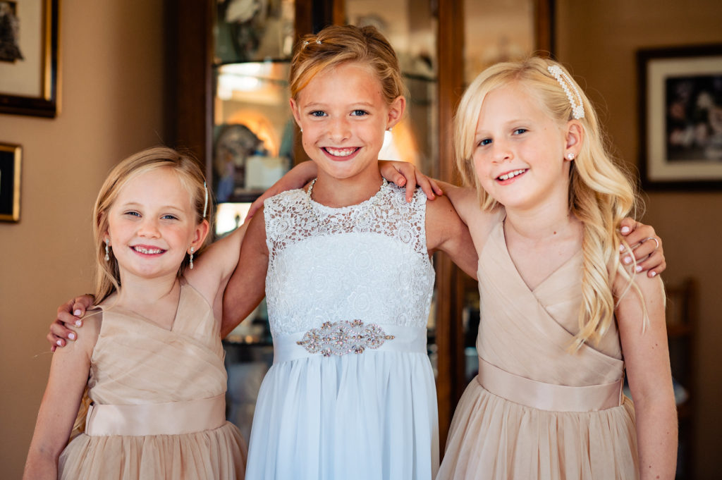 three little flower girls