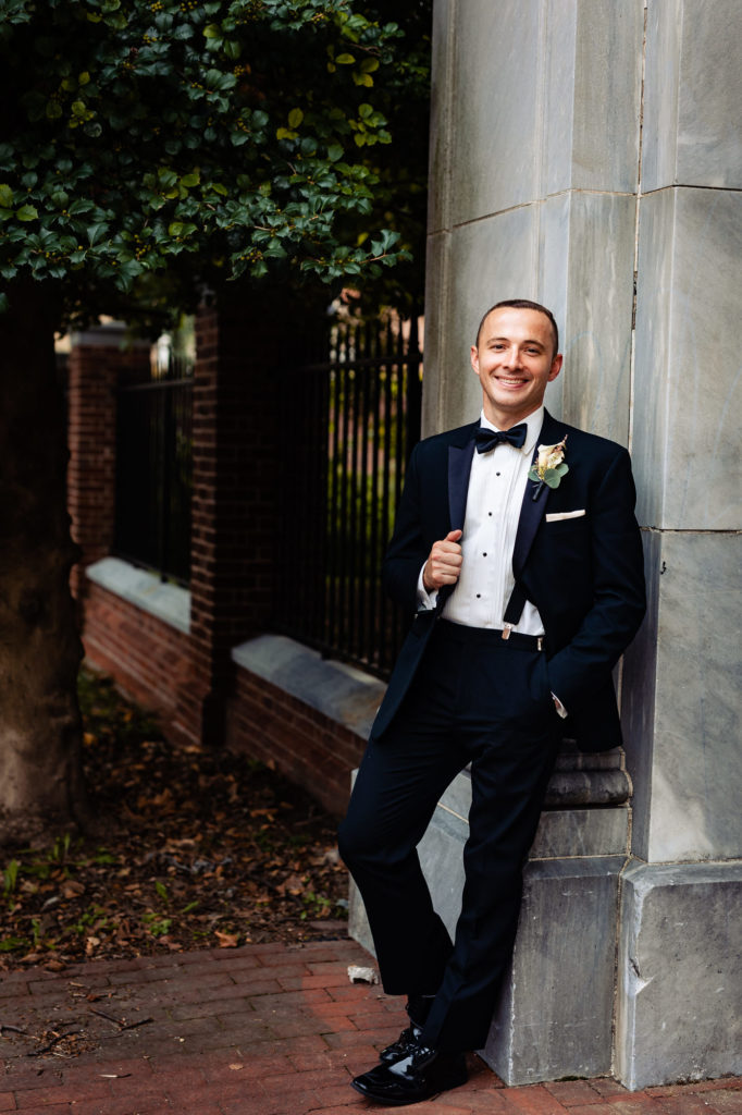 solo groom shot before the wedding