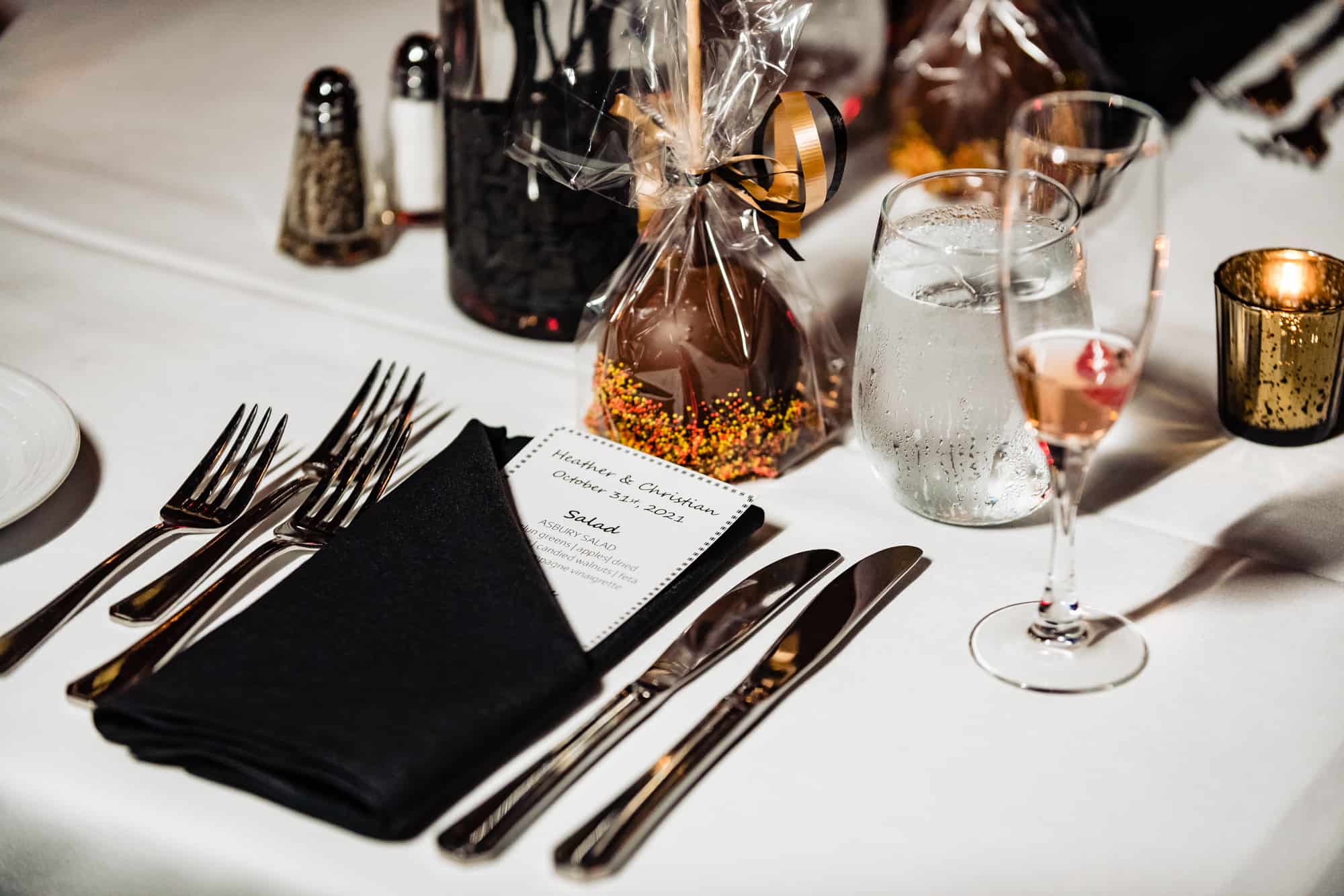 a halloween themed Wedding Reception Menu