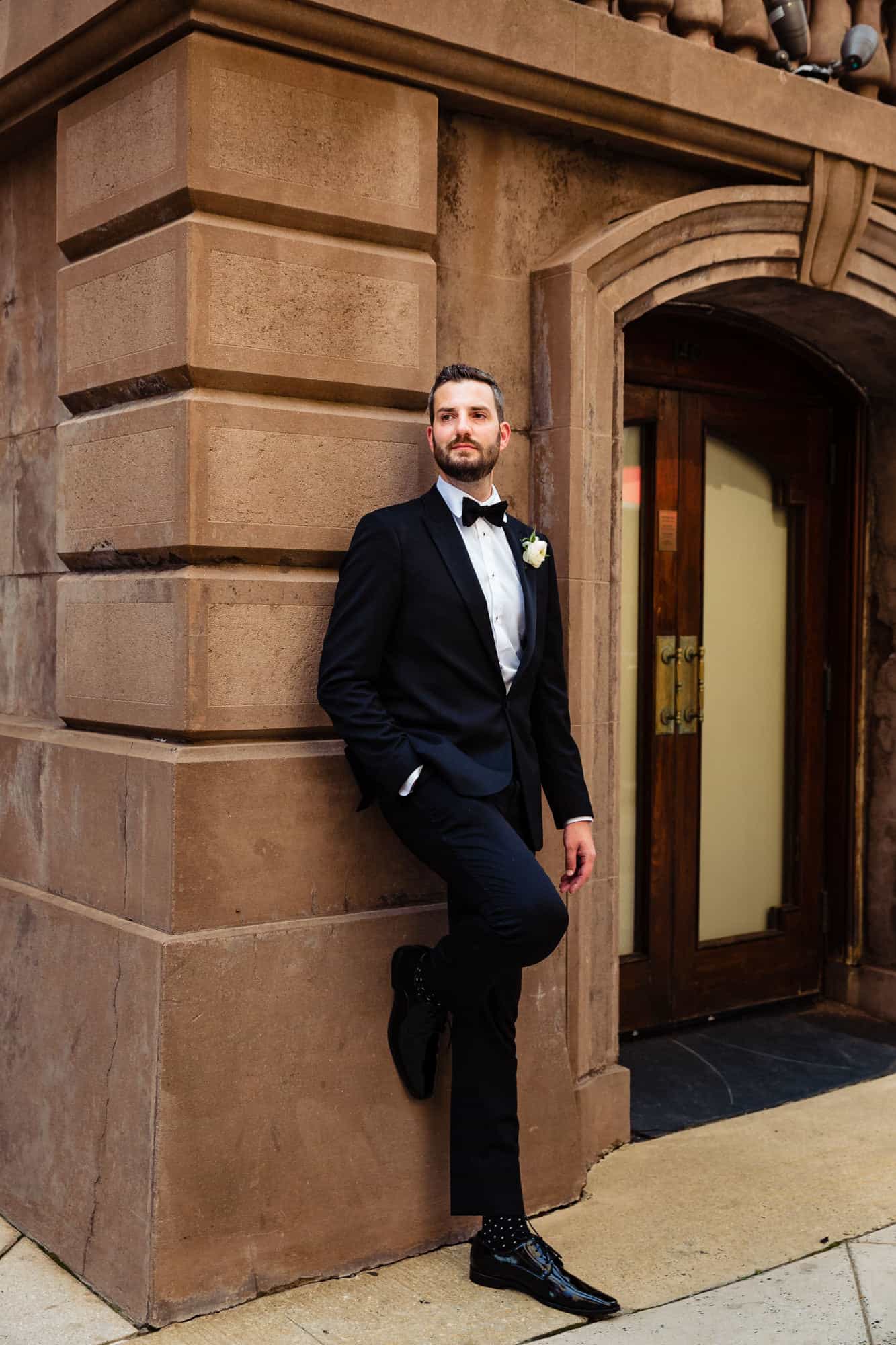 close up photo of the groom