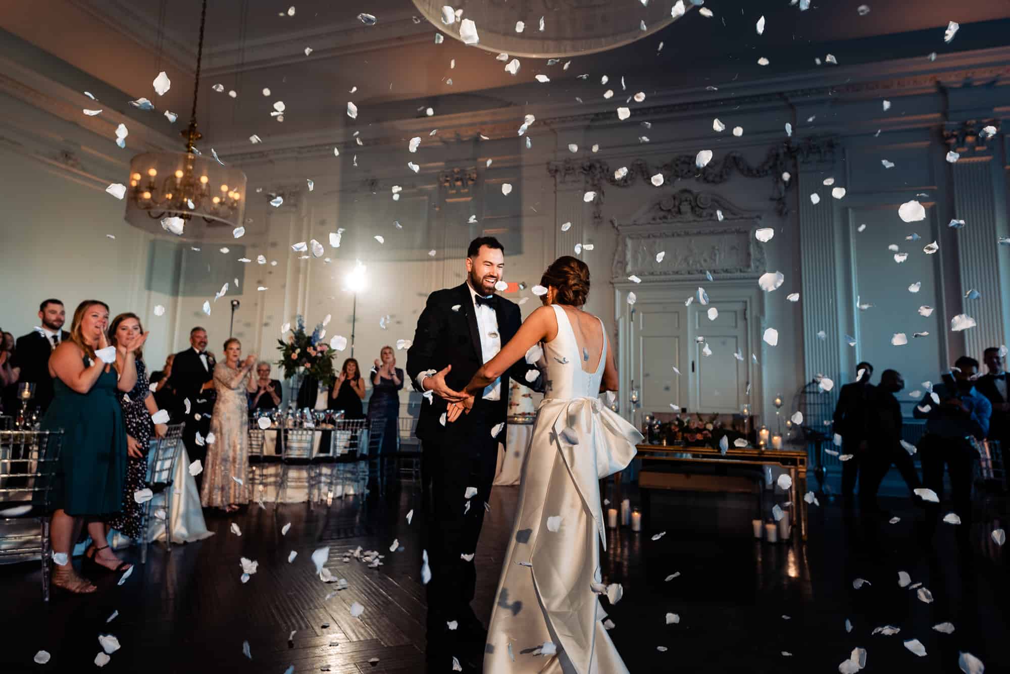 couple dancing during the reception party at the downtown club philly