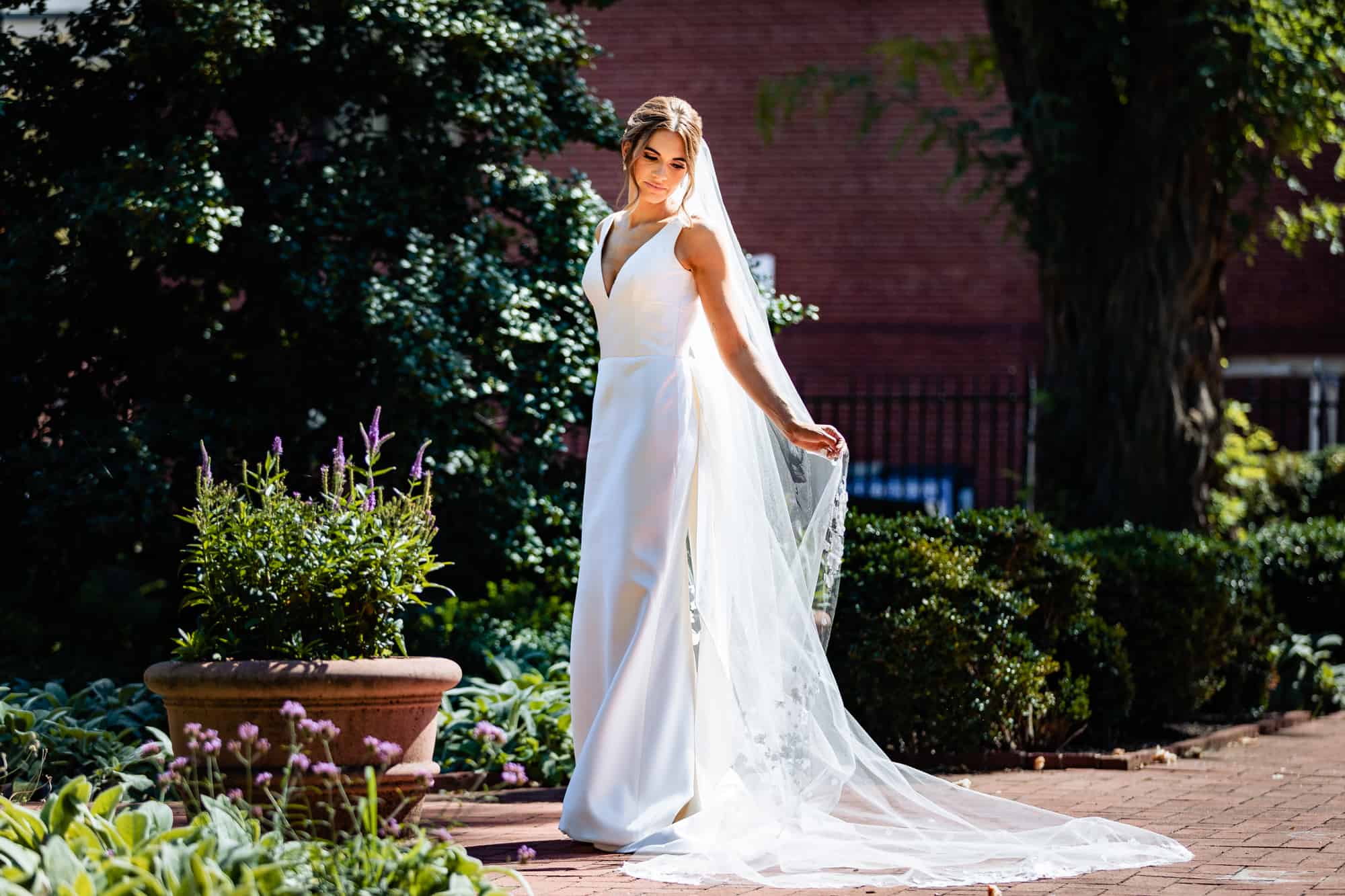 bridal shot outside the church